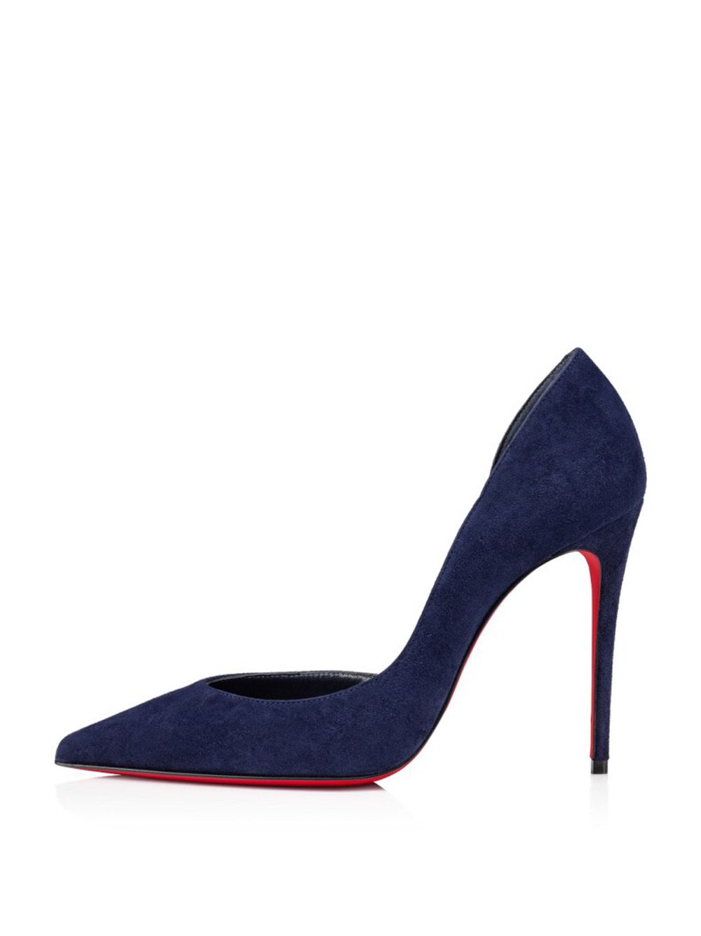 Velvet Blue Decollete Stiletto Pumps