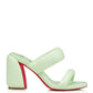 Emerald Elegance Leather Mules