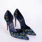 Elegant Satin Chain Print Pumps
