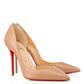 Elegant Nude Leather Pumps with Iconic Red Sole