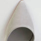 Elegant Grey Velvet Pumps with Iconic Red Sole