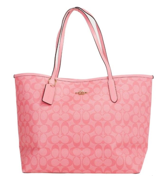 Pink Lemonade Signature Coated Canvas City Tote Shoulder Handbag