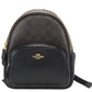 (C8604) Mini Court Brown Black Signature Coated Canvas Backpack Bag
