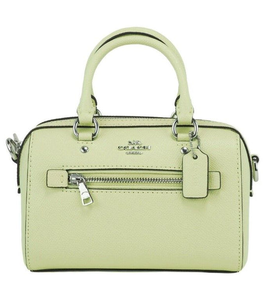 (C9950) Mini Rowan Pale Lime Crossgrain Leather Satchel Crossbody Handbag