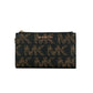 Jet Set Black Multi Graphic Logo PVC Large Double Zip Wrist Wallet