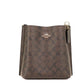 Mollie 22 Small Brown Black Coated Canvas Bucket Crossbody Handbag