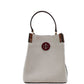 Blake Small Natural Tory Red Canvas Bucket Crossbody Handbag