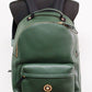 Medusa Large Dark Green Grainy Calf Leather Shoulder Backpack Bookbag