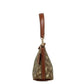 Clara Medium Snowflake Print Khaki Canvas Shoulder Handbag Purse