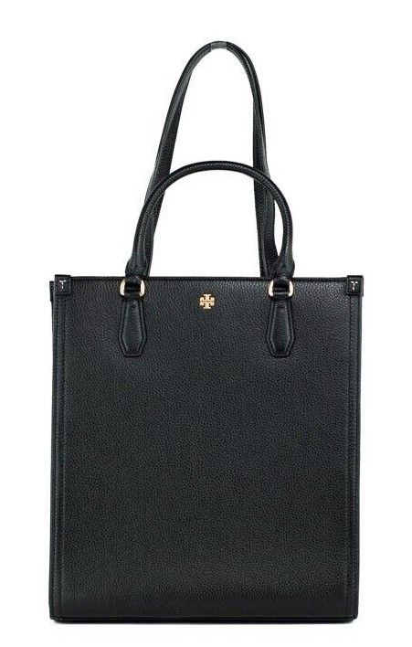 Blake Black Medium Pebbled Leather Shopping Tote Bag Handbag