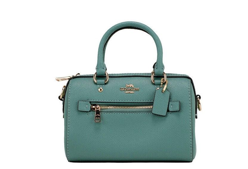 Mini Rowan Marine Crossgrain Leather Satchel Crossbody Handbag