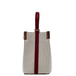 Blake Small Natural Tory Red Canvas Bucket Crossbody Handbag