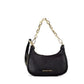 Cora Mini Black Pebbled Leather Zip Pouchette Crossbody Handbag