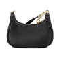 Cora Mini Black Pebbled Leather Zip Pouchette Crossbody Handbag