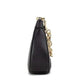 Cora Mini Black Pebbled Leather Zip Pouchette Crossbody Handbag
