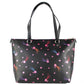 Disco Star Print Crossgrain Leather Gallery Shoulder Tote Handbag