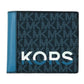 Cooper Blue Multi Signature Leather Graphic Logo Billfold Wallet