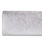 Small Metallic Silver Lamb Leather Medusa Clutch Crossbody Wallet Bag