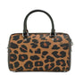 Rowan Medium Leopard Print Coated Canvas Satchel Handbag Bag Purse