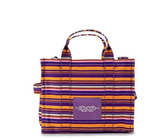 The Tote Bag Traveler Tote Medium Purple Cotton Canvas Handbag Purse