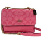 (C9946) Klare Small Pink Lemonade Signature Coated Canvas Crossbody Bag