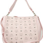 Aren Medium Visetos Powder Pink Leather Hobo Shoulder Crossbody Handbag
