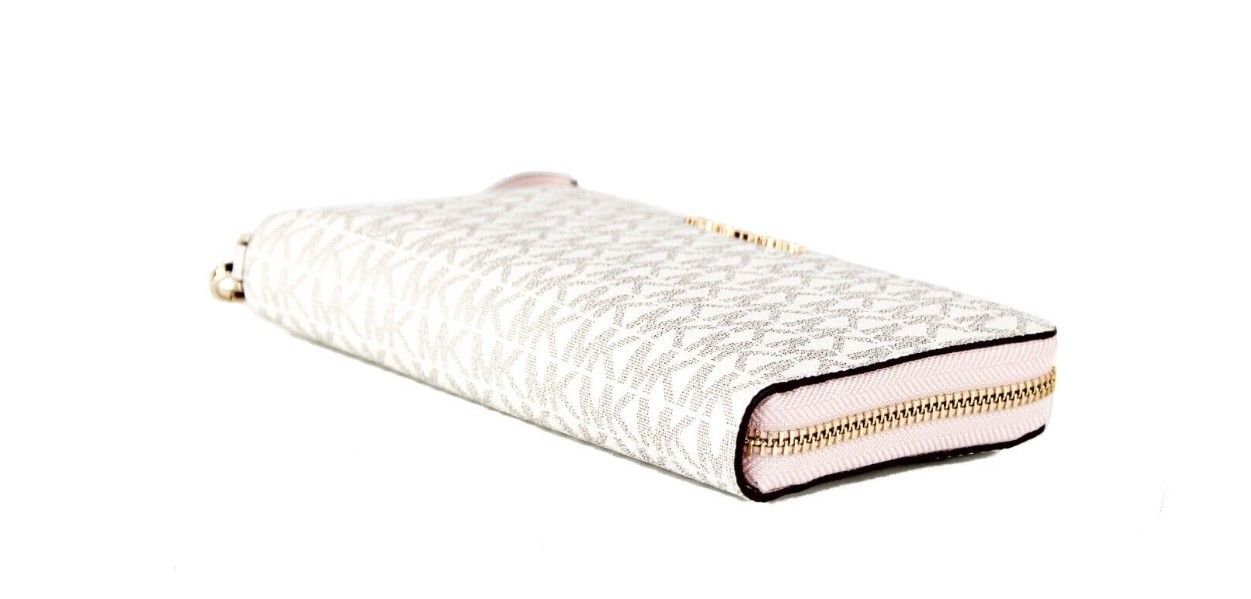 Jet Set Travel Large Vanilla Signature Pink Continental Wallet