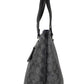Signature Coated Canvas Graphite Black Leather Gallery Tote Handbag