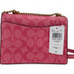 (C9946) Klare Small Pink Lemonade Signature Coated Canvas Crossbody Bag
