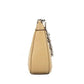 Cora Mini Camel Pebbled Leather Zip Pouchette Crossbody Handbag