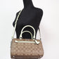 Rowan Khaki Pale Lime Signature Medium Satchel Crossbody Handbag
