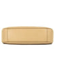 Cora Mini Camel Pebbled Leather Zip Pouchette Crossbody Handbag
