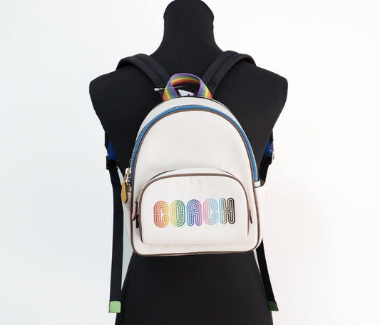 (CA624) Mini Court Signature Rainbow Logo Chalk Multi Shoulder Backpack