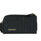 Black Smooth Leather Multi Medusa Head Organizer Zip Card Case Wallet