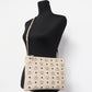 Portuna Medium Visetos Beige Coated Canvas Flat Pouch Crossbody Clutch Bag