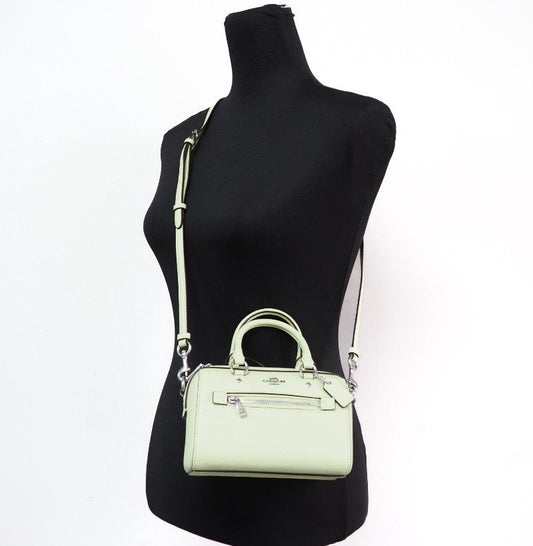 (C9950) Mini Rowan Pale Lime Crossgrain Leather Satchel Crossbody Handbag