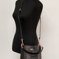Mollie 22 Small Brown Black Coated Canvas Bucket Crossbody Handbag