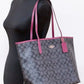 Graphite Black Cherry Coated Canvas City Tote Shoulder Bag Purse