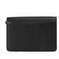 Hampshire Small Black Embossed Logo Smooth Leather Crossbody Handbag
