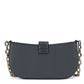 Carmen Small Gray Leather Leopard Haircalf Pouchette Handbag Purse