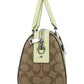 Rowan Khaki Pale Lime Signature Medium Satchel Crossbody Handbag