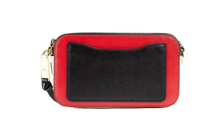 The Snapshot Bag Americana Saffiano Leather Red Shoulder Purse