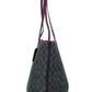 Graphite Black Cherry Coated Canvas City Tote Shoulder Bag Purse