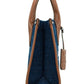 Mirella Small Indigo Canvas Top Zip Shopper Tote Crossbody Handbag