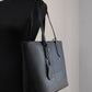 Ardwell Medium Black Logo Branded Pebble Leather Shoulder Tote Handbag