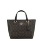 Alice Small Brown Black Crossgrain Leather Satchel Crossbody Bag
