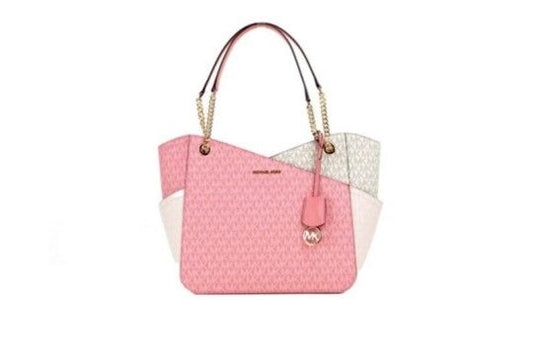 Jet Set Tea Rose Signature X Cross Chain Shoulder Tote Bag Handbag