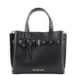 Emilia Small Black Pebbled Leather Satchel Bag Crossbody Handbag