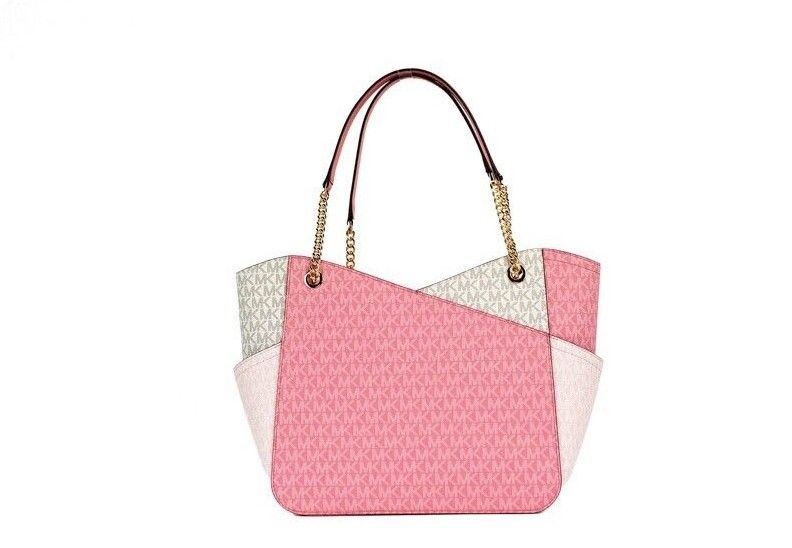 Jet Set Tea Rose Signature X Cross Chain Shoulder Tote Bag Handbag