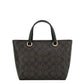 Alice Small Brown Black Crossgrain Leather Satchel Crossbody Bag
